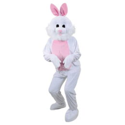 achat mascotte lapin rose et blanc pas chère. déguisement mascotte lapin rose et blanc. mascotte discount lapin.